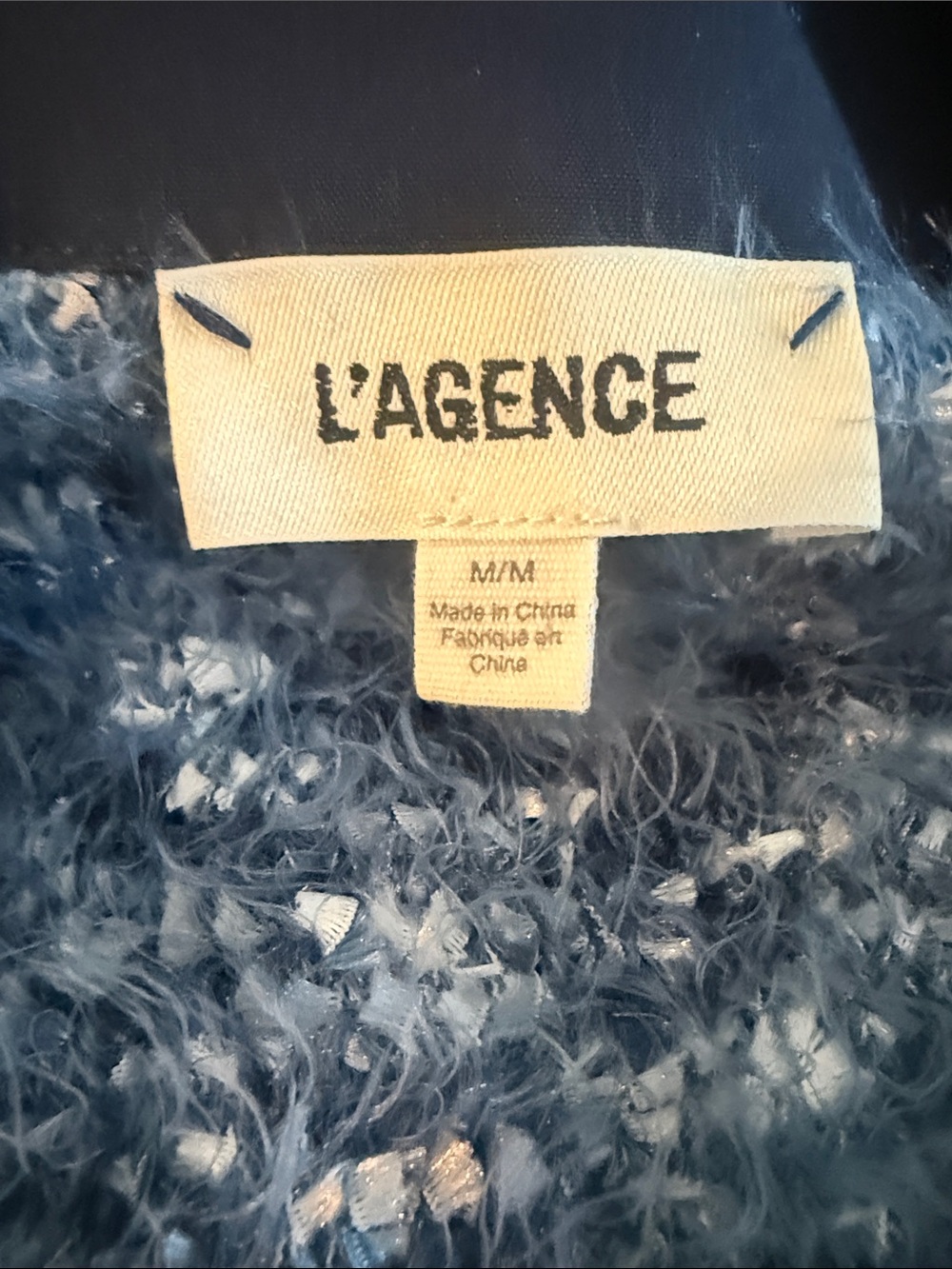L'Agence Azure Blue Fuzzy Cardigan - Picture 11 of 11